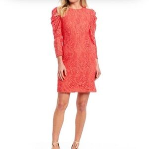 Coral lace dress